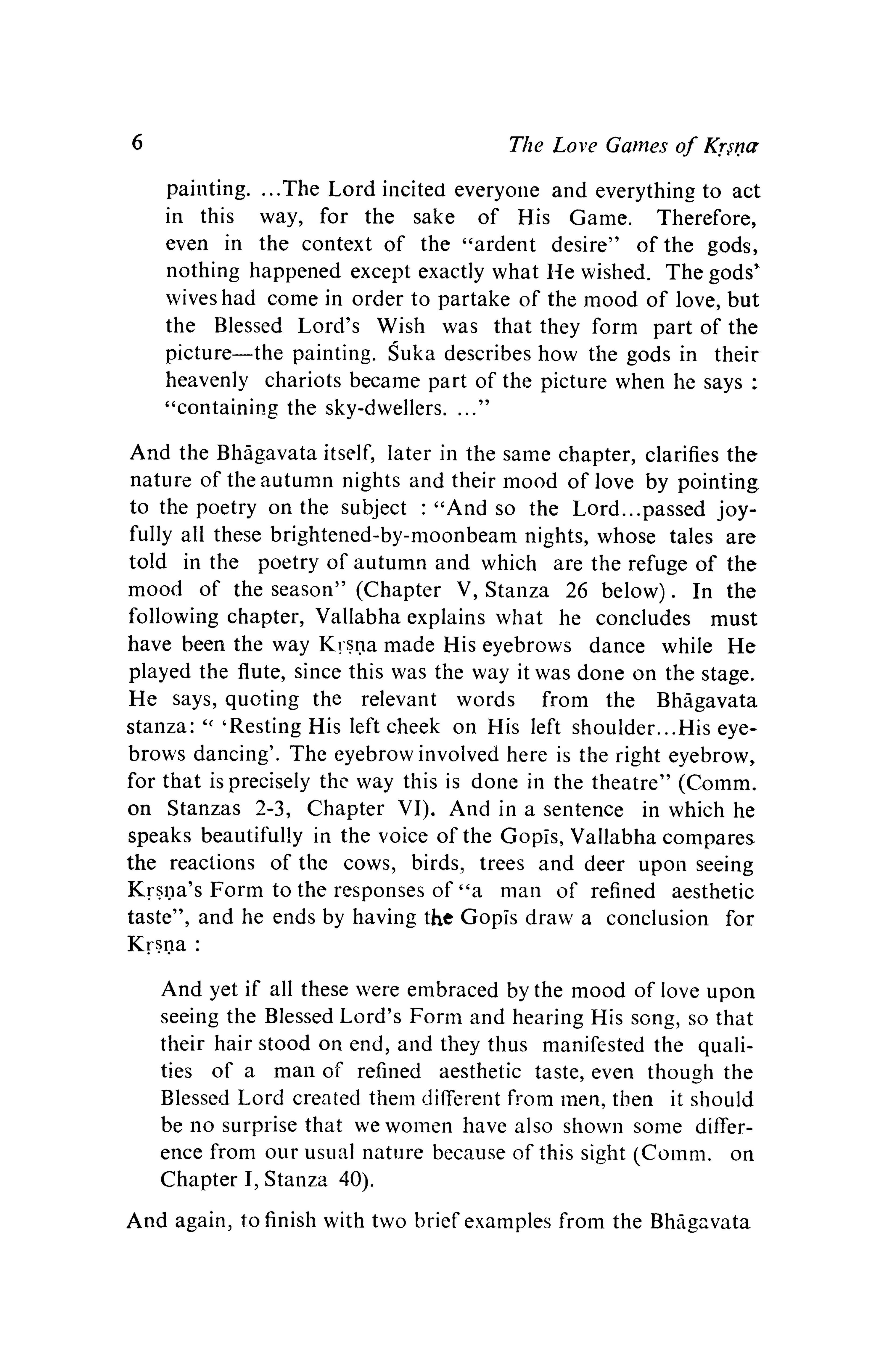 Vallabhacarya on the Love Games of Krsna