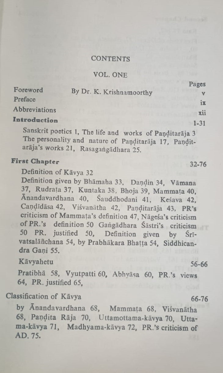 The Contribution of Panditaraja Jagannatha to Sasnkrit Poetics