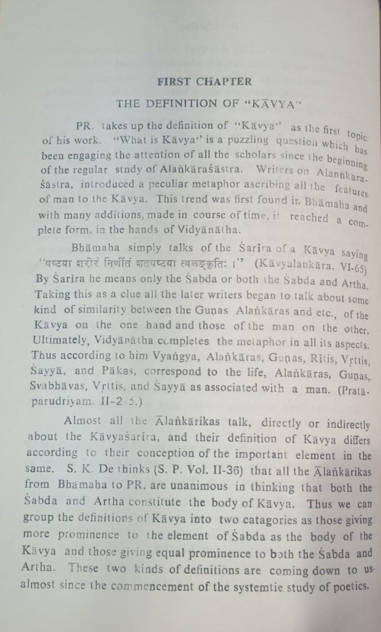 The Contribution of Panditaraja Jagannatha to Sasnkrit Poetics