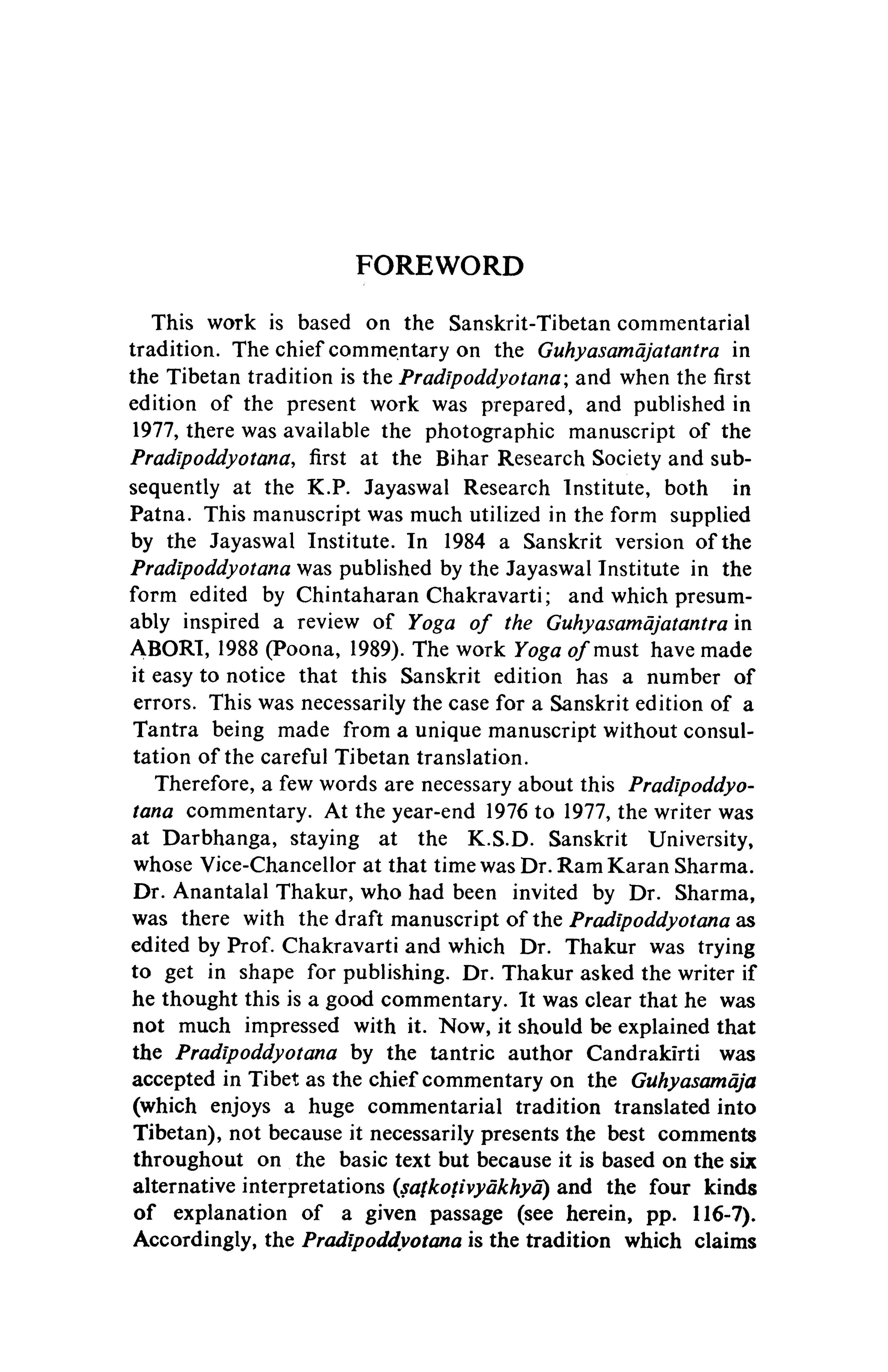 Yoga of the Guhyasamajatantra