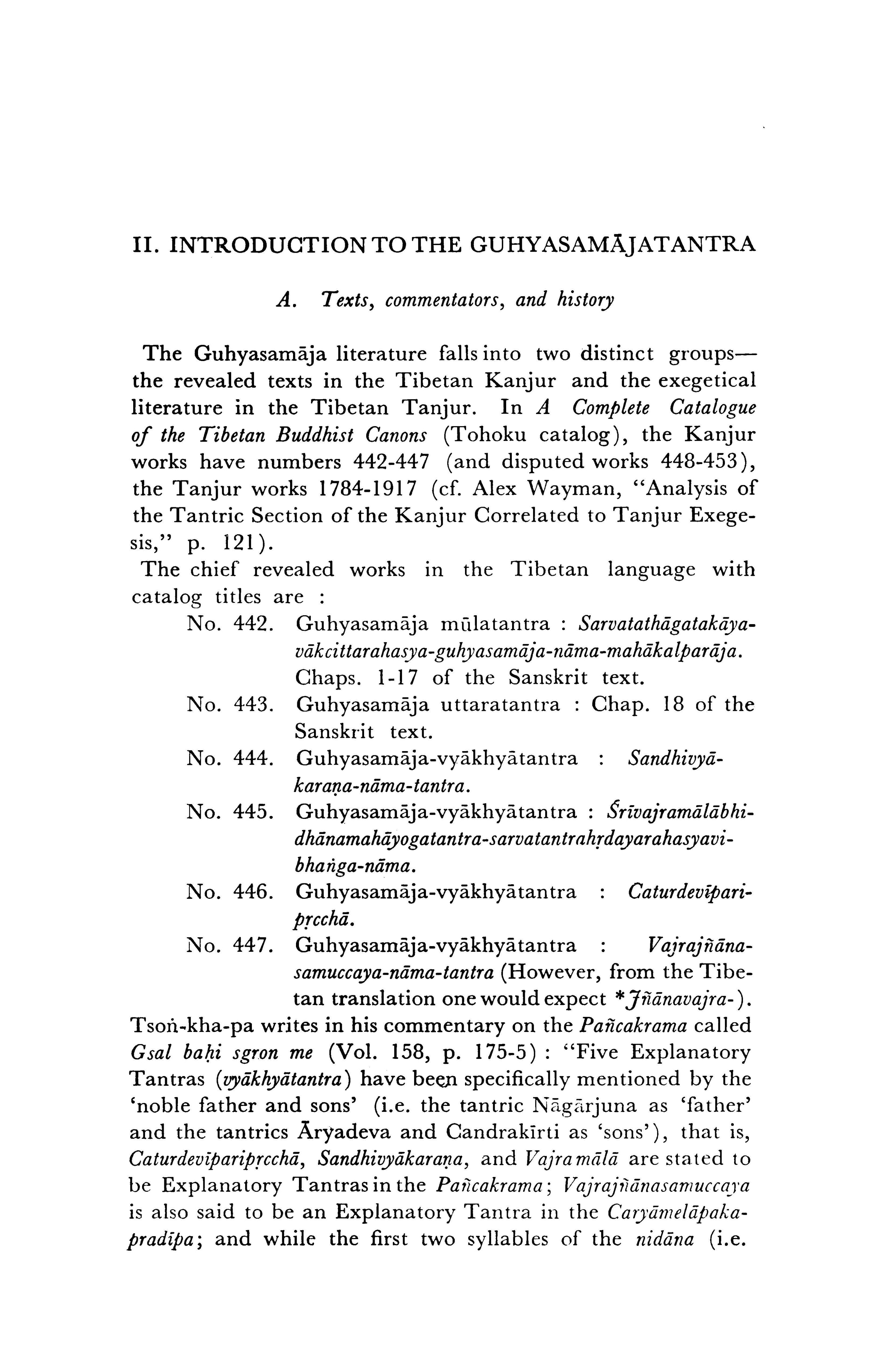 Yoga of the Guhyasamajatantra