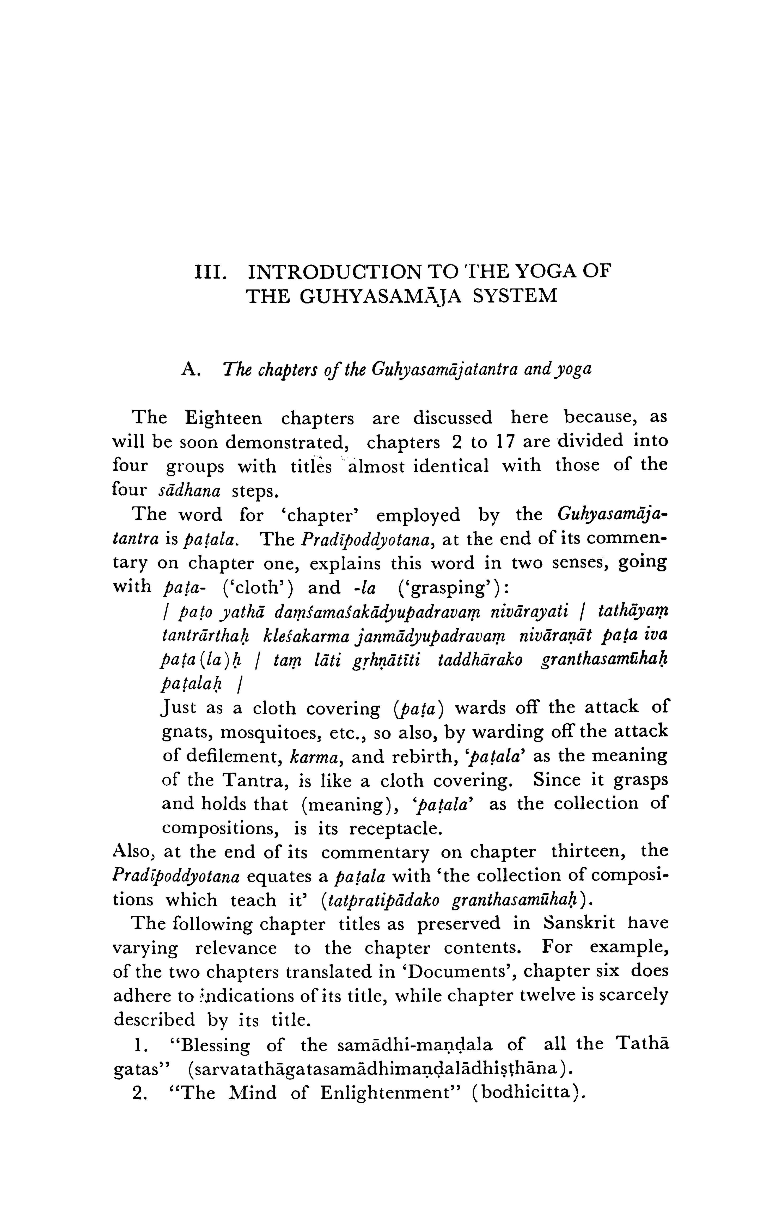 Yoga of the Guhyasamajatantra