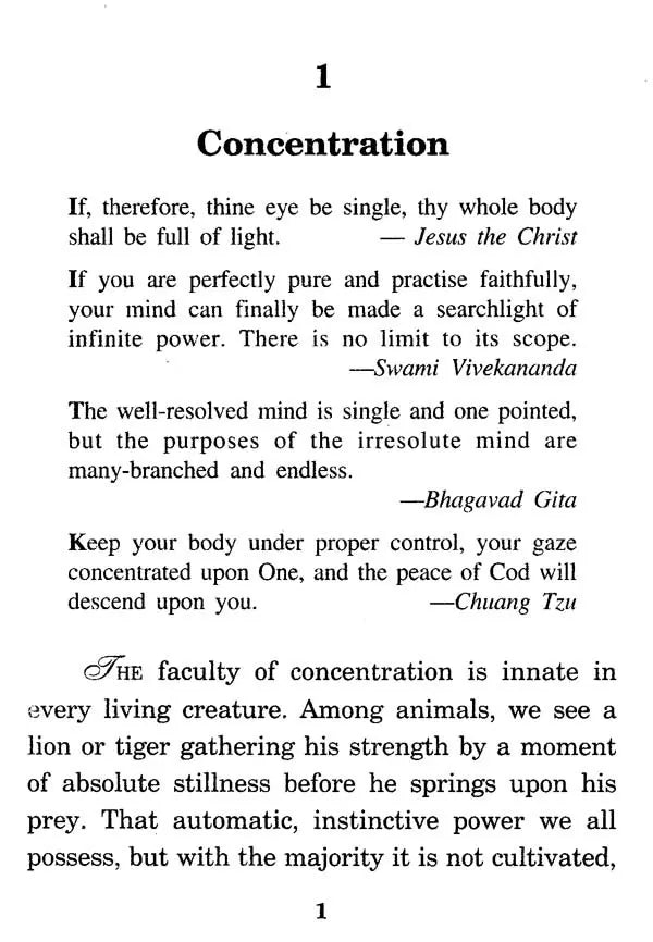 Concentration and Meditation