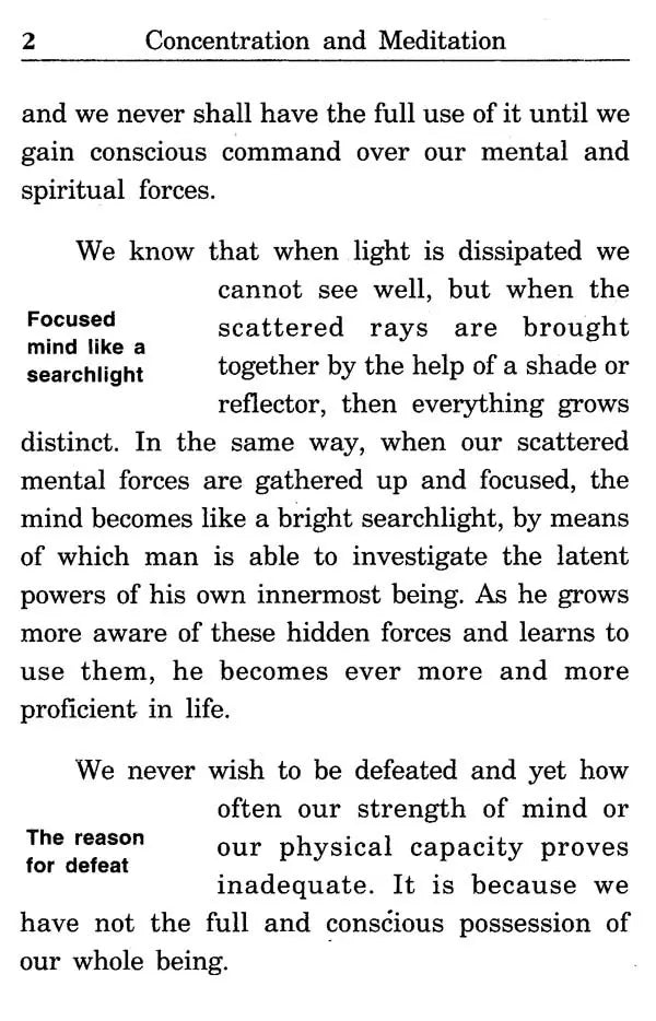 Concentration and Meditation