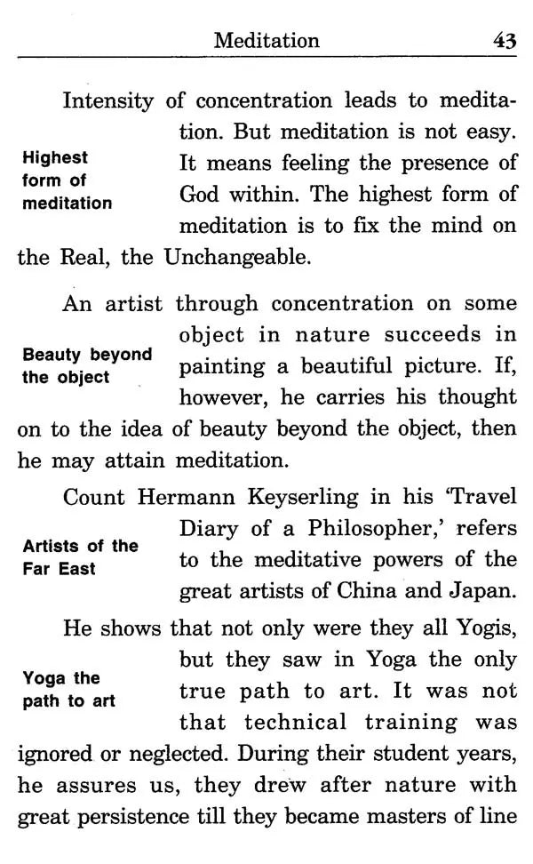 Concentration and Meditation