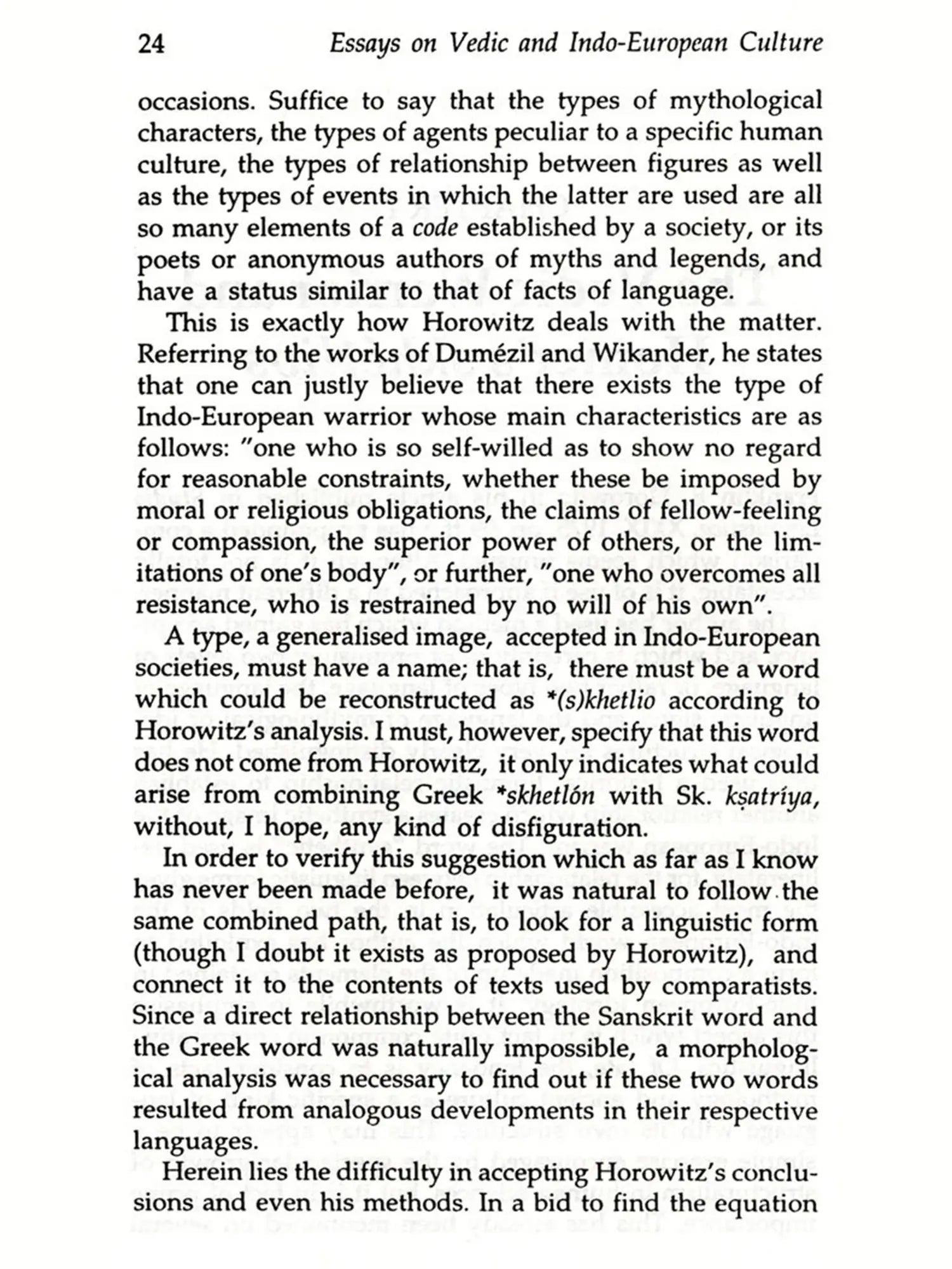 Essays on Vedic and Indo-European Culture