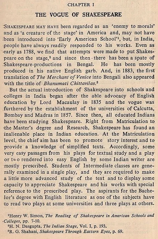 Shakespeare's Impact on Hindi Literature (1970 Edition)