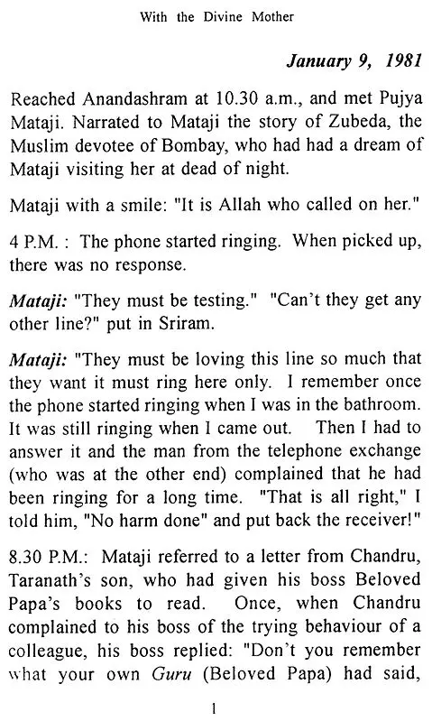 With the Divine Mother Volume I