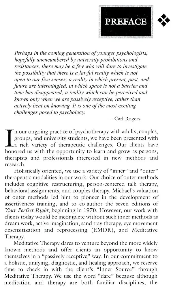 Meditative Therapy (Facilitating Inner Directed Healing)