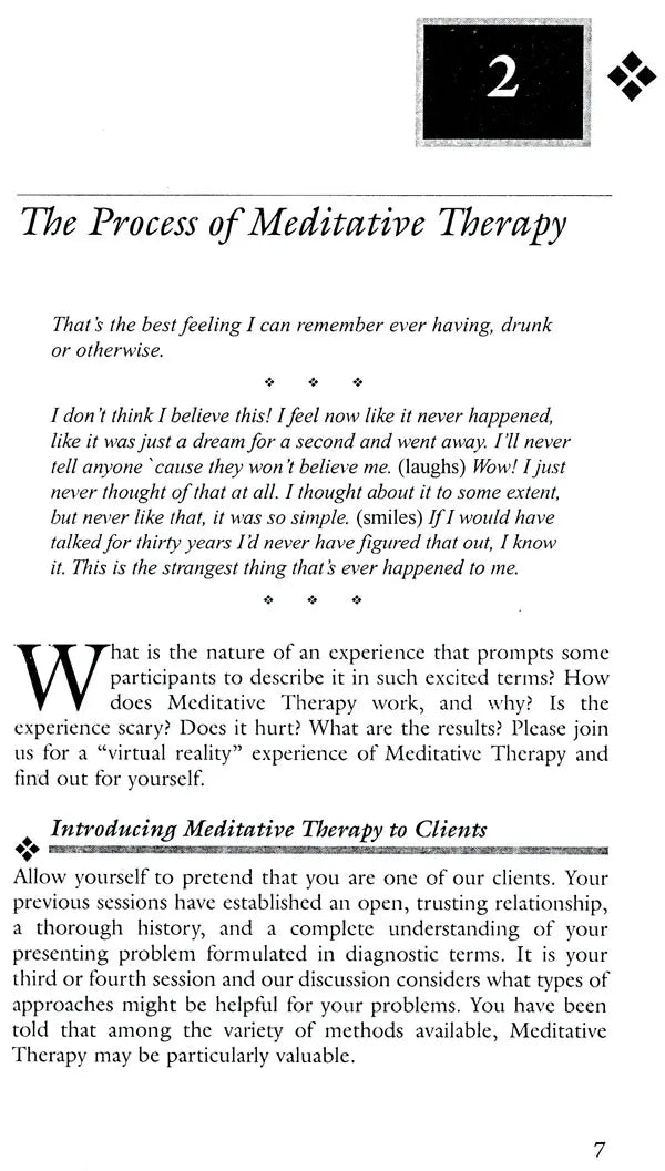 Meditative Therapy (Facilitating Inner Directed Healing)