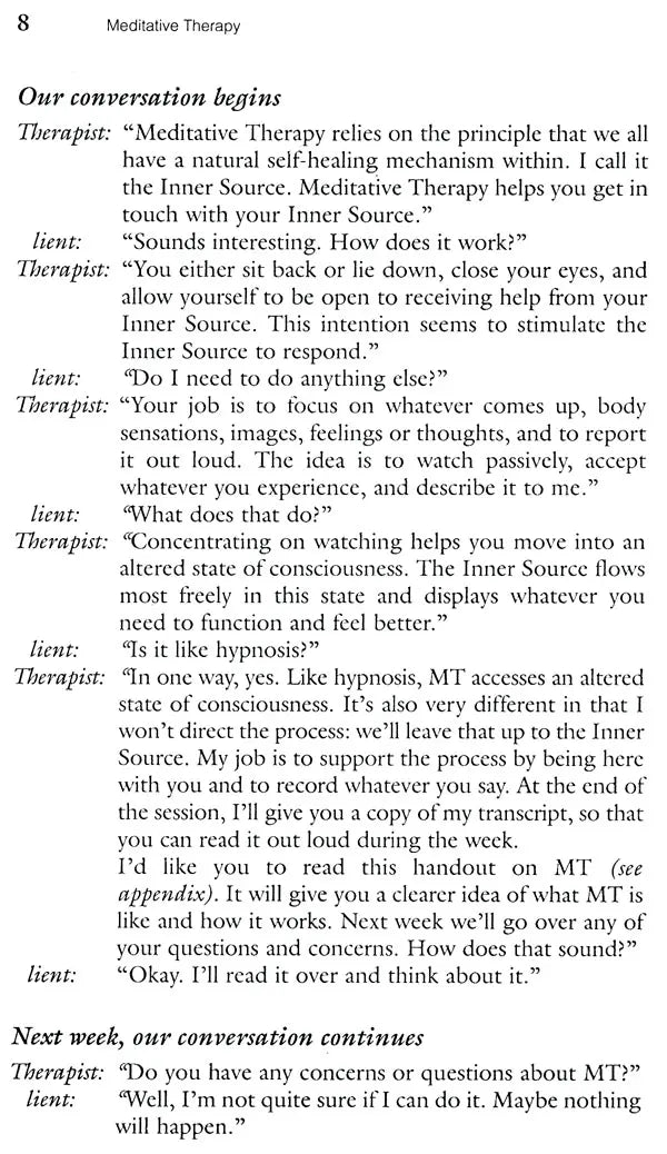 Meditative Therapy (Facilitating Inner Directed Healing)