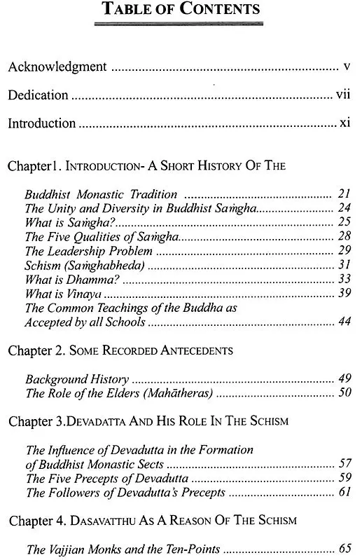 A Critical Study in the Schism in Early Buddhist Monastic Tradition