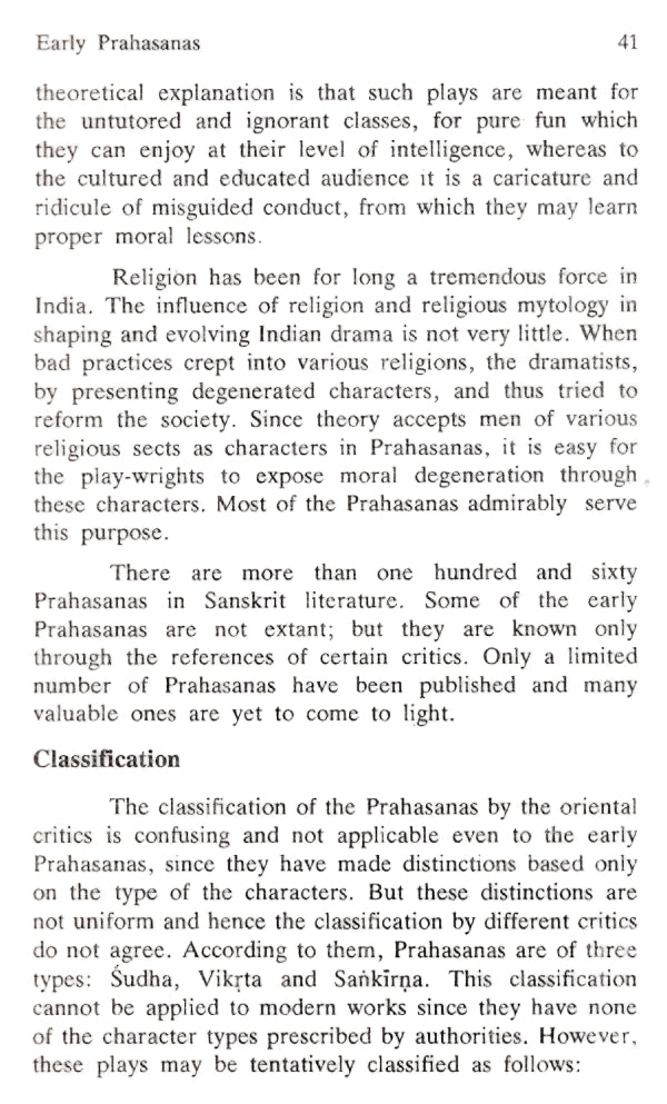 Prahasanas in Sanskrit Literature and Kerala Stage