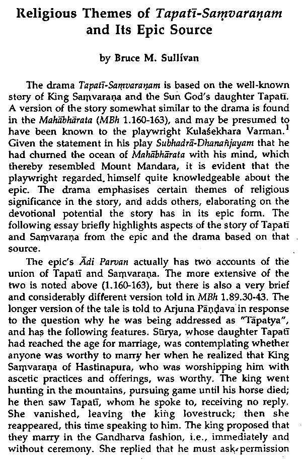 The Sun God's Daughter and King Samvarana: Tapati - Samvaranam and the Kutiyattam Drama Tradition - Motilal Banarsidass author