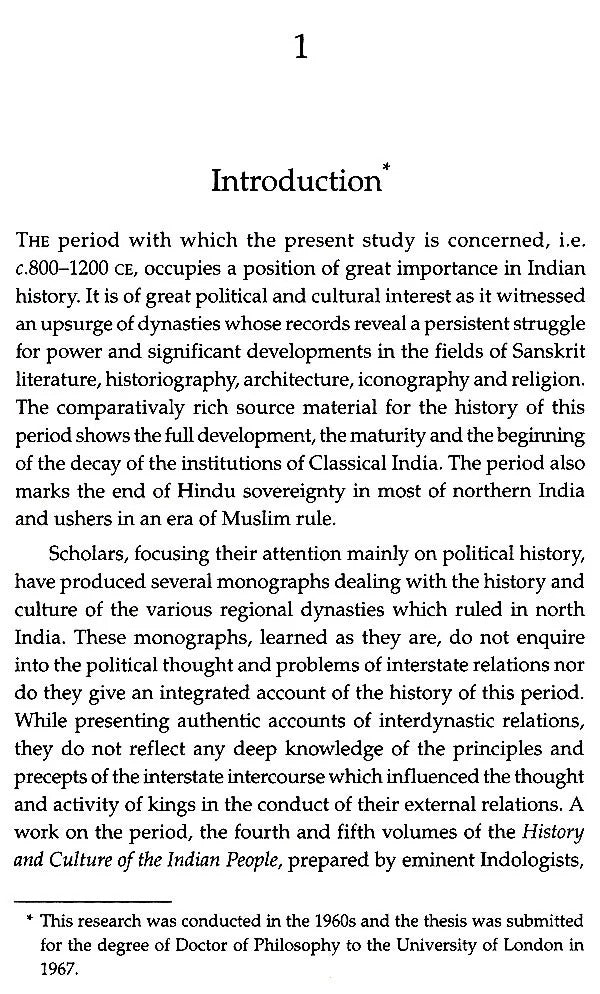Interstate Relations In Northern India (Circa 800-1200 CE)